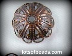 Fancy copper plated bead cap